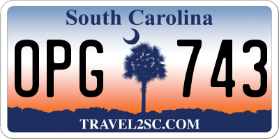 SC license plate OPG743