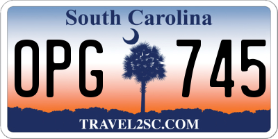 SC license plate OPG745