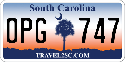 SC license plate OPG747
