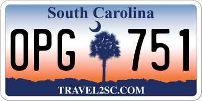 SC license plate OPG751