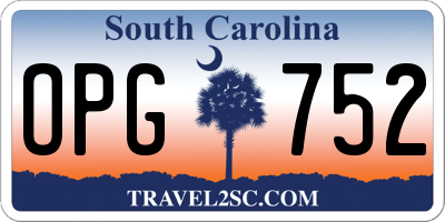 SC license plate OPG752