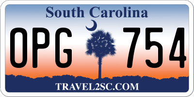 SC license plate OPG754