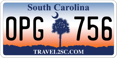 SC license plate OPG756