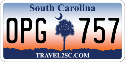 SC license plate OPG757