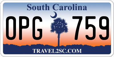 SC license plate OPG759