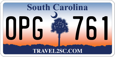SC license plate OPG761