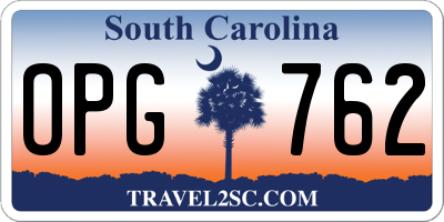 SC license plate OPG762