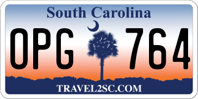 SC license plate OPG764