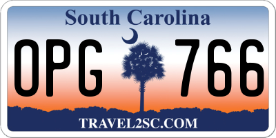 SC license plate OPG766