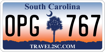SC license plate OPG767