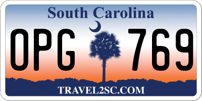 SC license plate OPG769