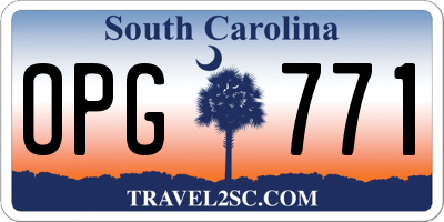 SC license plate OPG771