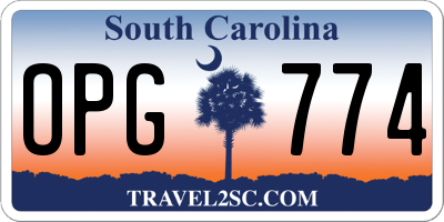 SC license plate OPG774