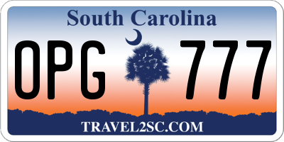 SC license plate OPG777