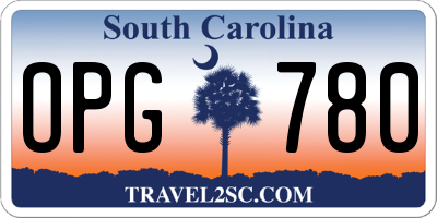 SC license plate OPG780