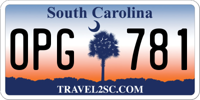SC license plate OPG781