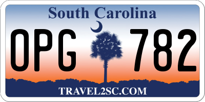 SC license plate OPG782