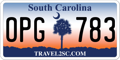 SC license plate OPG783