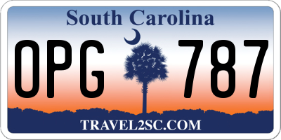 SC license plate OPG787