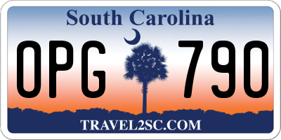SC license plate OPG790