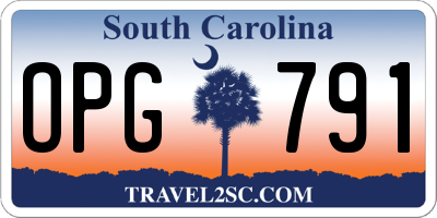 SC license plate OPG791