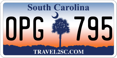 SC license plate OPG795