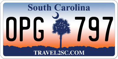 SC license plate OPG797