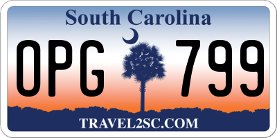 SC license plate OPG799