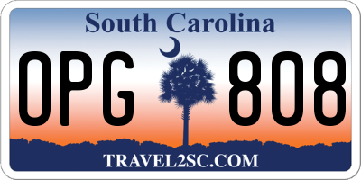SC license plate OPG808