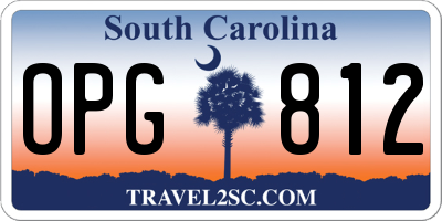 SC license plate OPG812