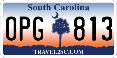 SC license plate OPG813