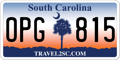 SC license plate OPG815