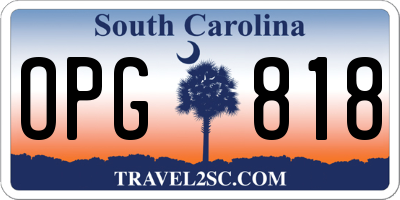 SC license plate OPG818