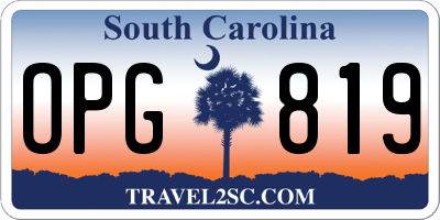 SC license plate OPG819