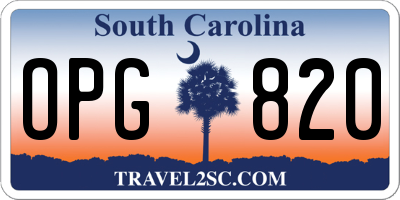 SC license plate OPG820