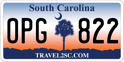 SC license plate OPG822
