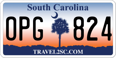 SC license plate OPG824