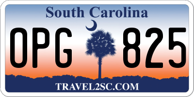 SC license plate OPG825
