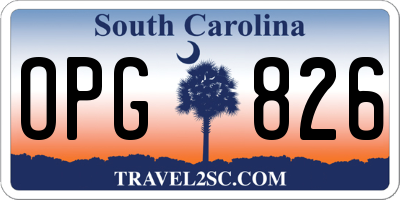 SC license plate OPG826
