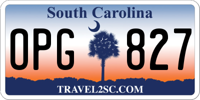 SC license plate OPG827