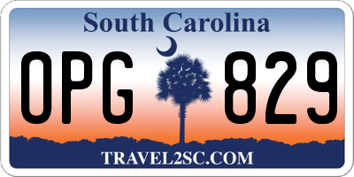 SC license plate OPG829