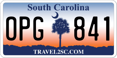 SC license plate OPG841
