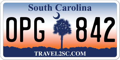SC license plate OPG842