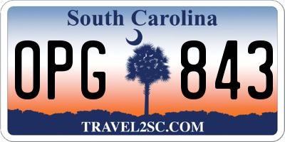 SC license plate OPG843