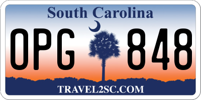 SC license plate OPG848