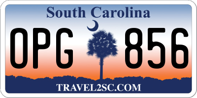 SC license plate OPG856