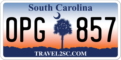 SC license plate OPG857