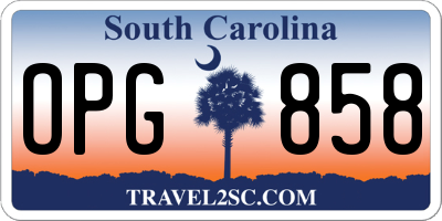 SC license plate OPG858