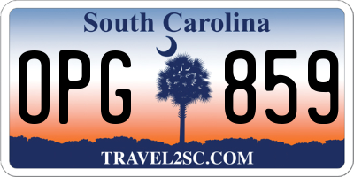 SC license plate OPG859