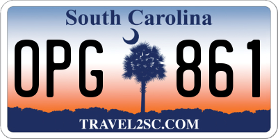 SC license plate OPG861